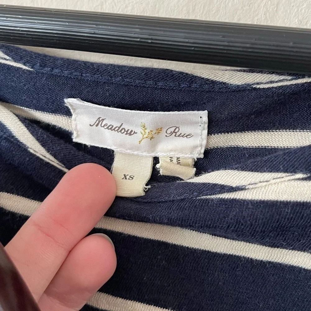 Anthropologie Meadow Rue Floral Striped Tee